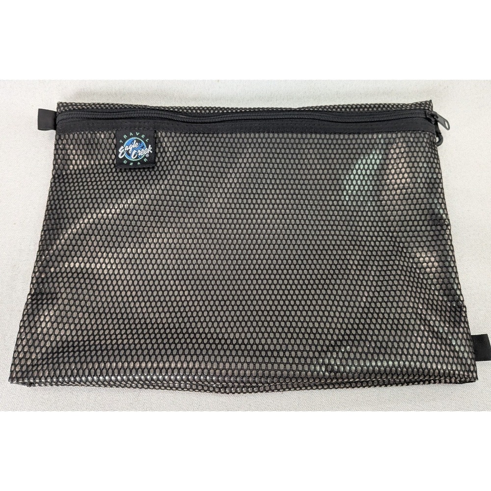 Eagle Creek Travel Organizer Pouches Set of 3 Black Mesh Excellent Zipper Clips - Picture 7 of 11